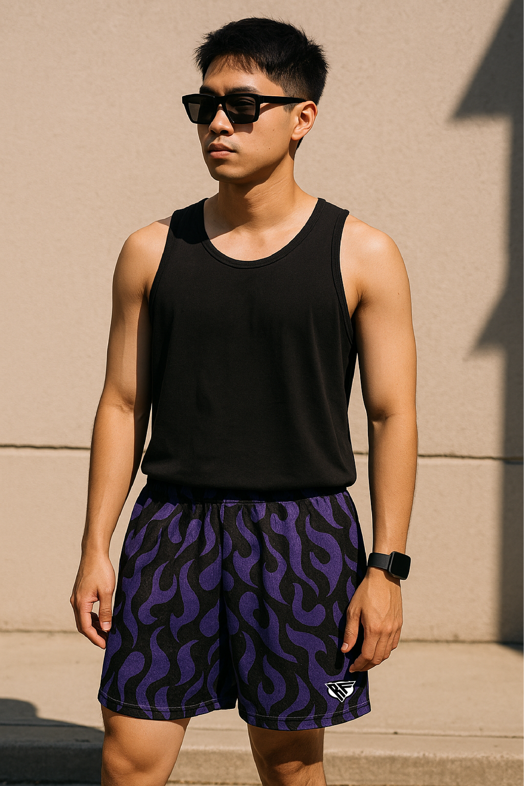 RF-Wear Flame Shorts - Black/Purple – RFwear