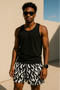 RF Wear Mesh Flame Shorts - White/Black  - Model Front View