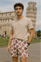 RF Wear Men's Mesh Heart Shorts - White/Purple - Model Front View