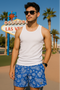 RF Wear Mesh Paisley Shorts - Blue/White  - Front