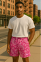 RF Wear Mesh Paisley Shorts - Fuchsia/White - Front