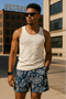 RF Wear  Mesh Paisley Shorts - Navy/Cream - Front