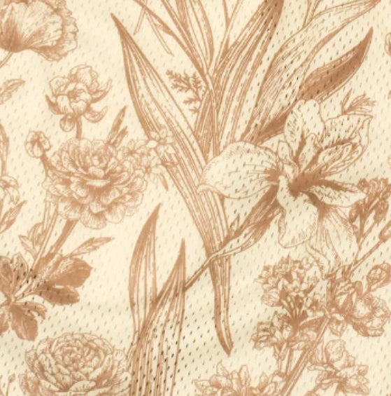 Vintage-style floral pattern on a beige background