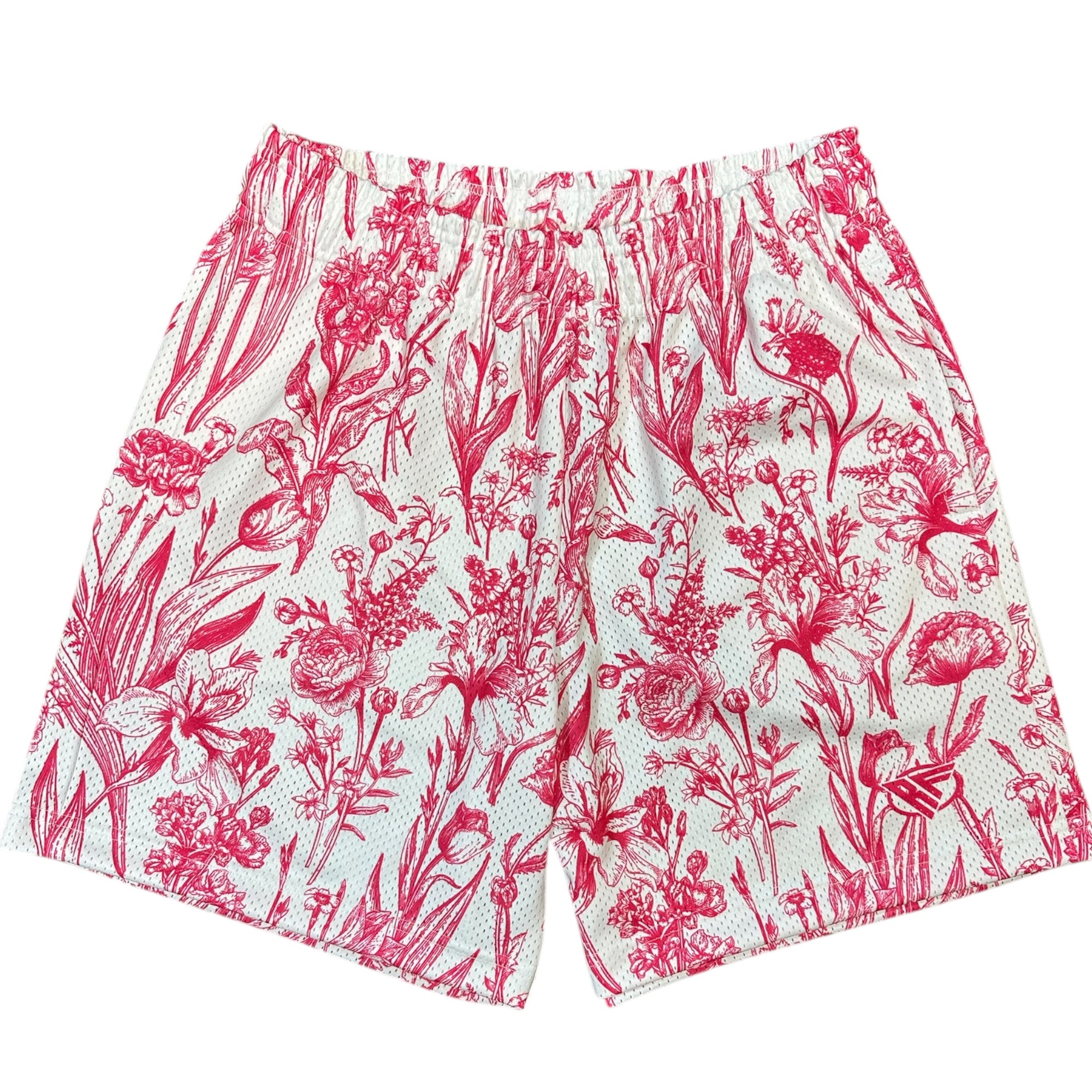 RF Men's Mesh Porcelain Shorts - White/ Fuchsia