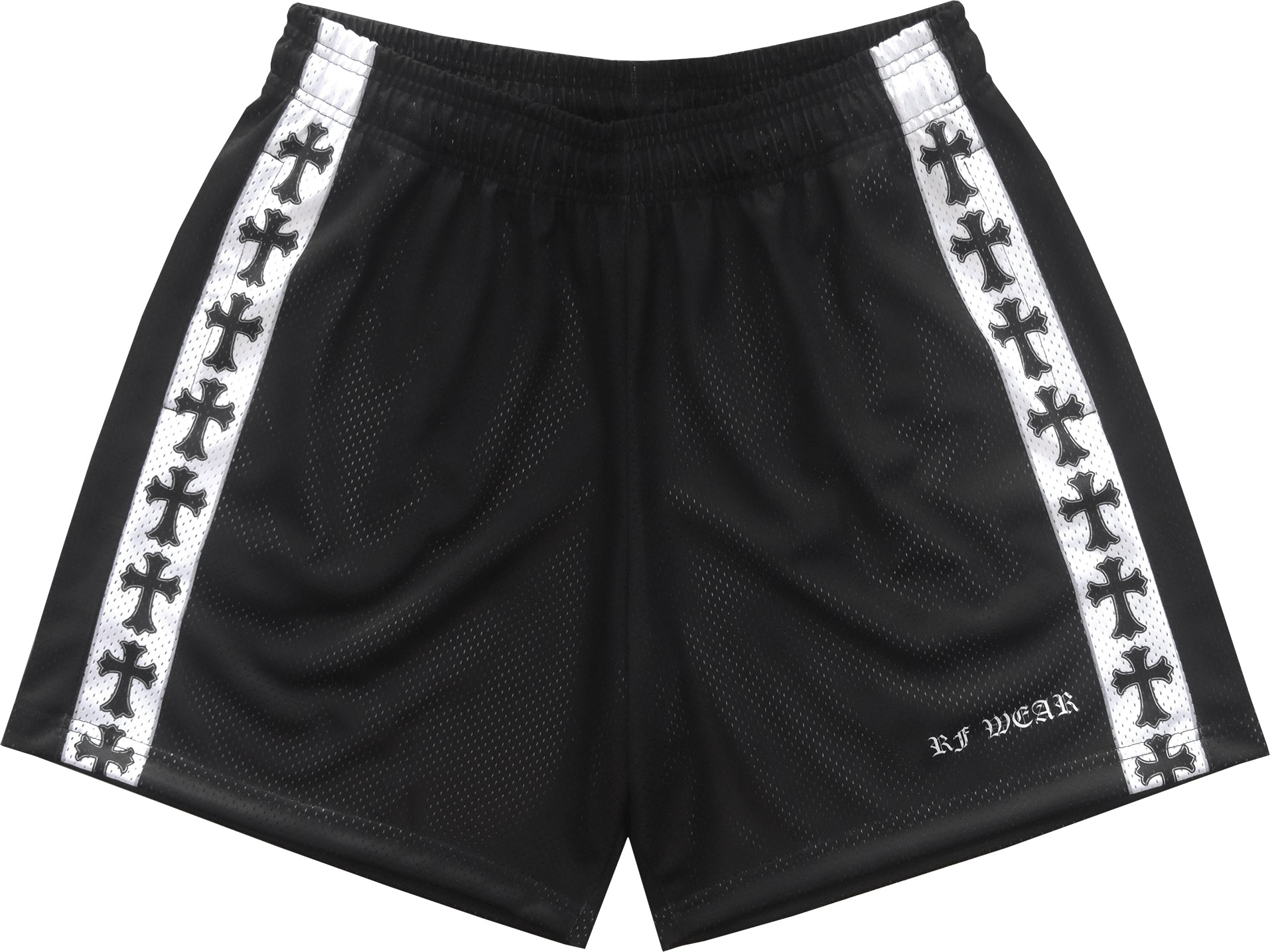 RF Wear Men's Mesh Cross Trim Shorts - Black