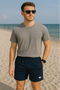 RF Wear Men's Mesh Solid Color Shorts - Navy - Model Front View