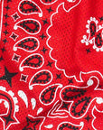Close-up of RF-Wear Men's Mesh Split Bandana Shorts Red/Blue