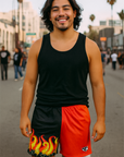 RF Wear Men's Mesh Split Flaming Pepper Shorts - Model Front View