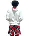 Man wearing RF-Wear Tropical Flower Hoodie and shorts.