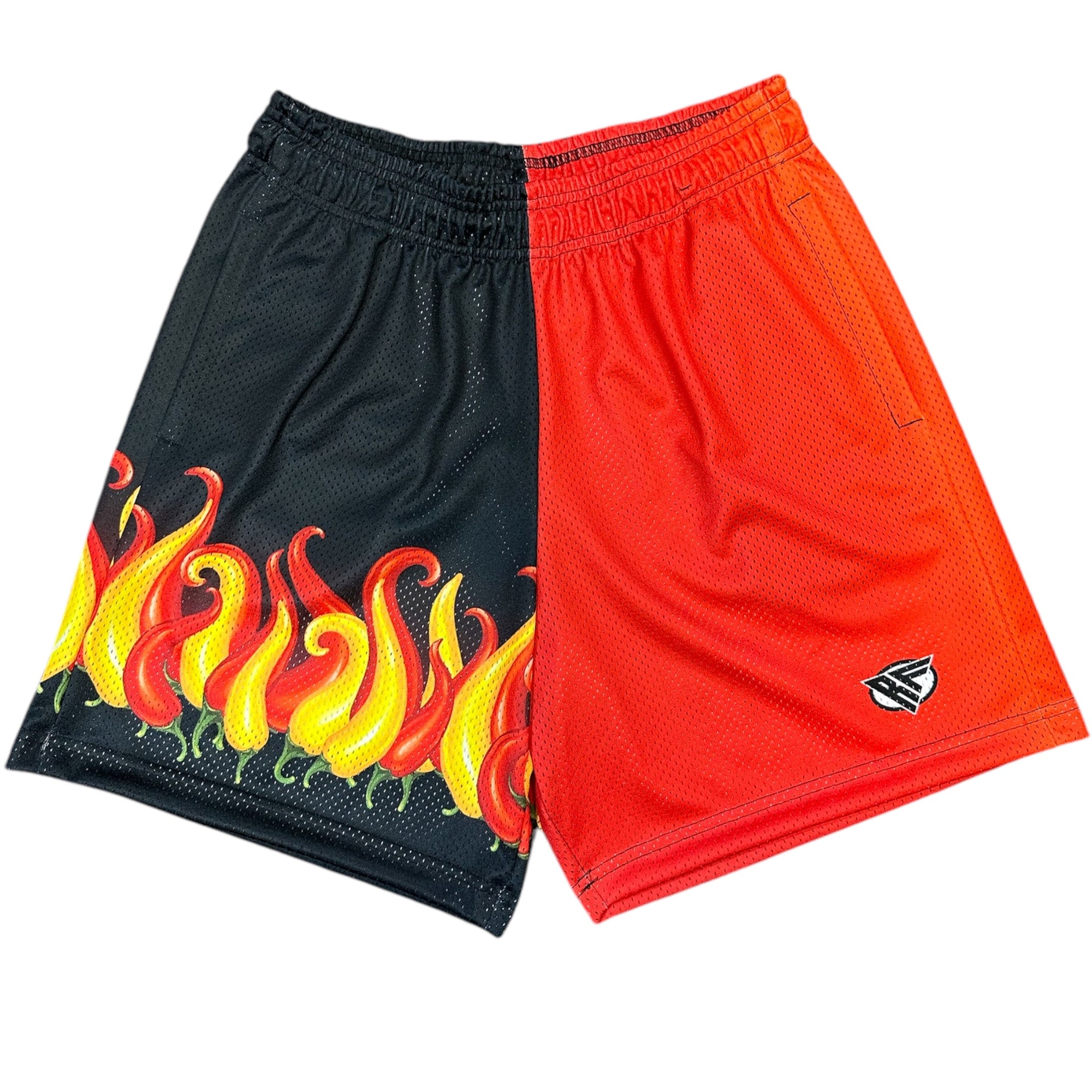 RF Men&#39;s Mesh Split Flaming Pepper Shorts