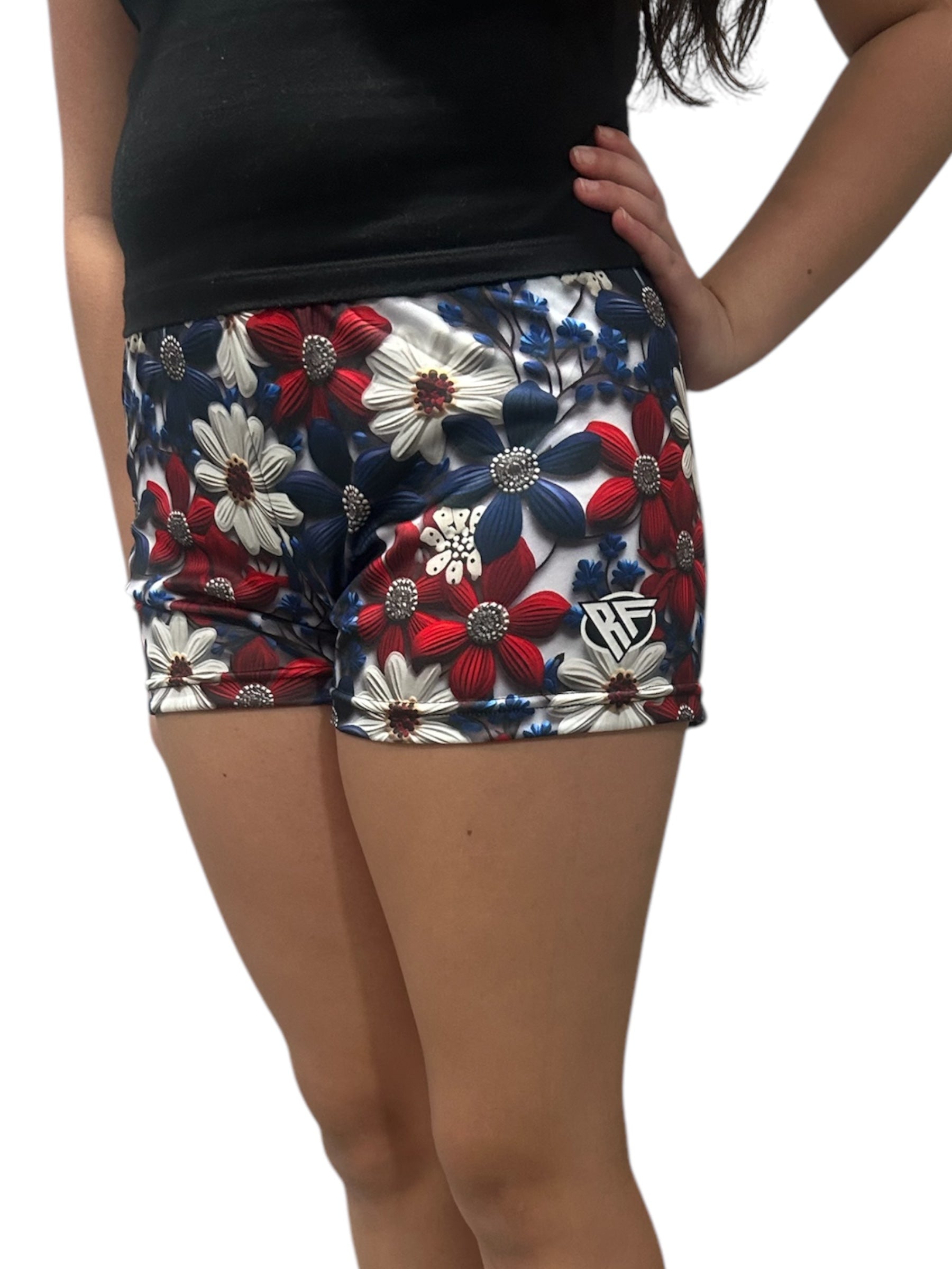 RF Women&#39;s Floral Shorts - Red/White/Blue