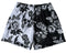 Men's Mesh Skull Floral Shorts - Black/White