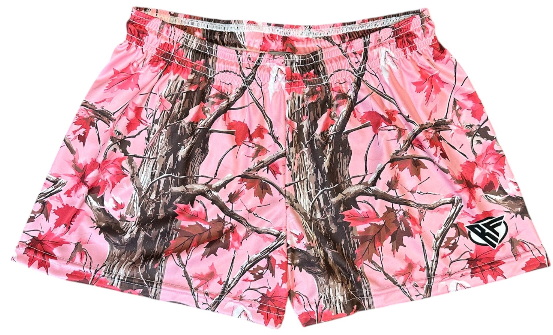 RF Women&#39;s Tree Camo Shorts - Light Pink