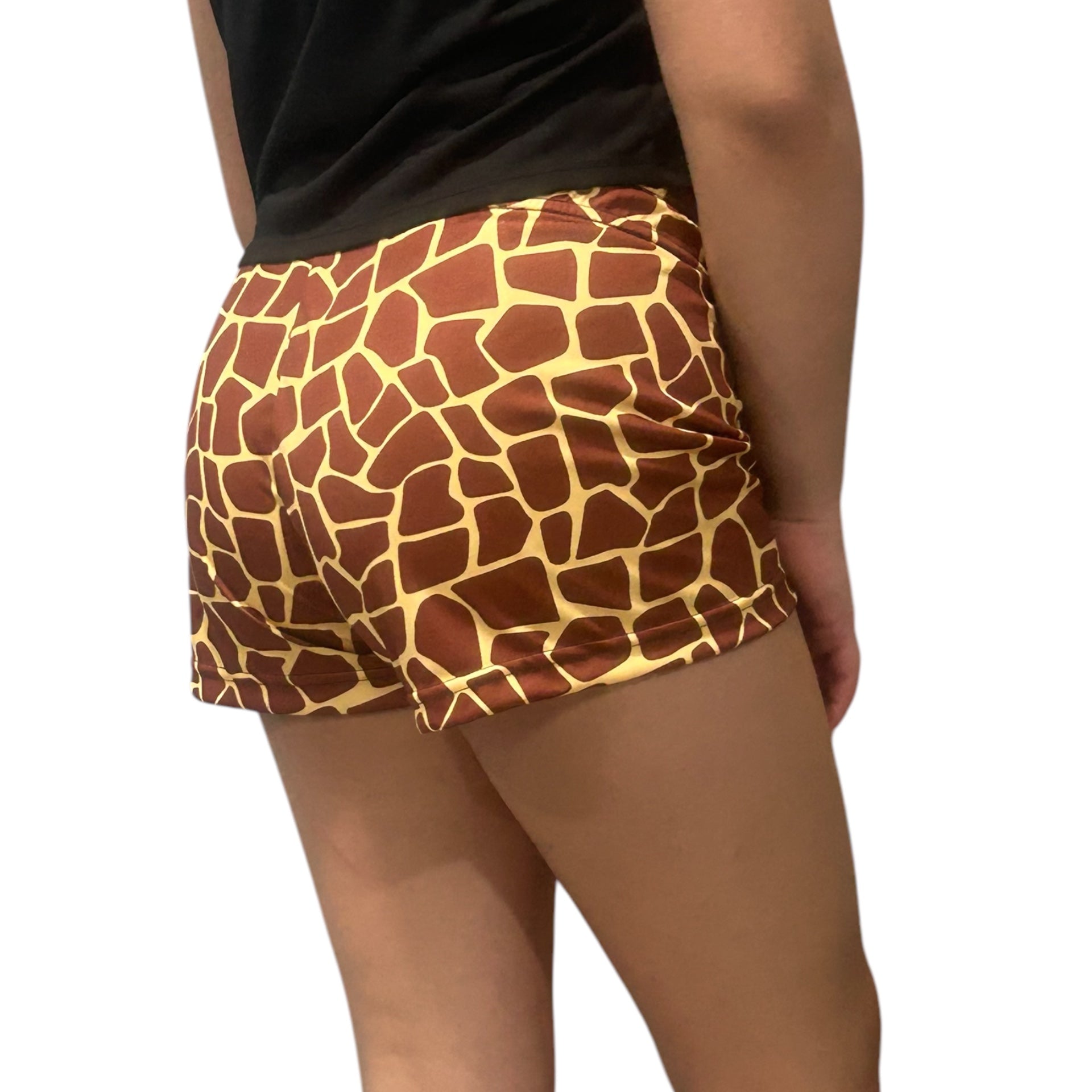 RF Women&#39;s Animal Print Shorts - Giraffe - Brown/Yellow