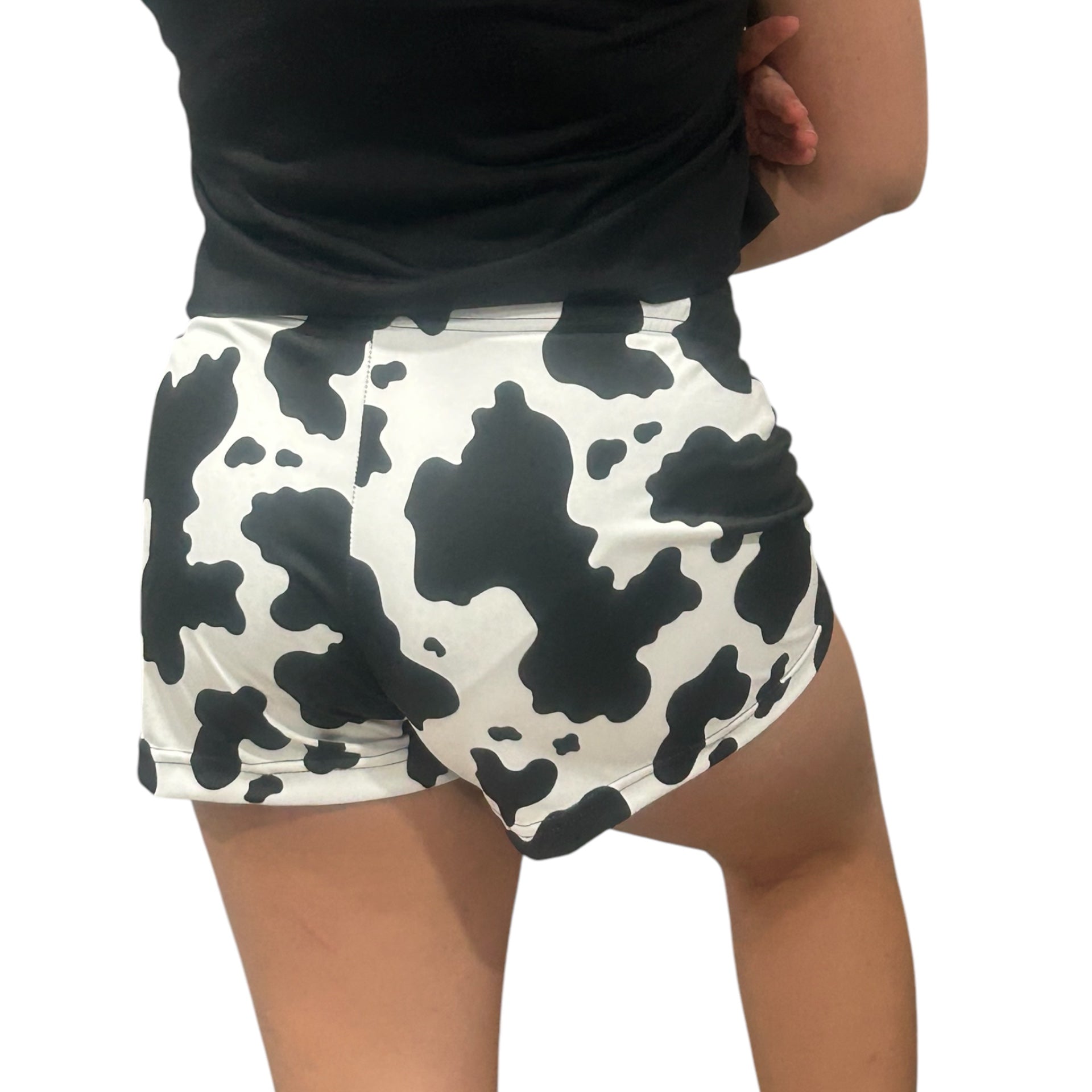 RF Women&#39;s Animal Print Shorts - Cow - Black/White