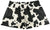 Animal Print Shorts - Cow - Black/White