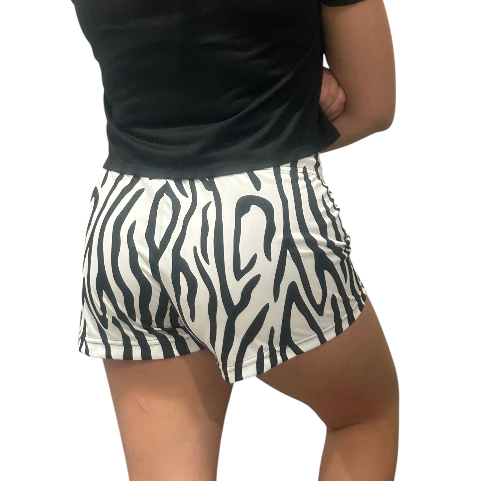 RF Women&#39;s Animal Print Shorts - Zebra - Black/White