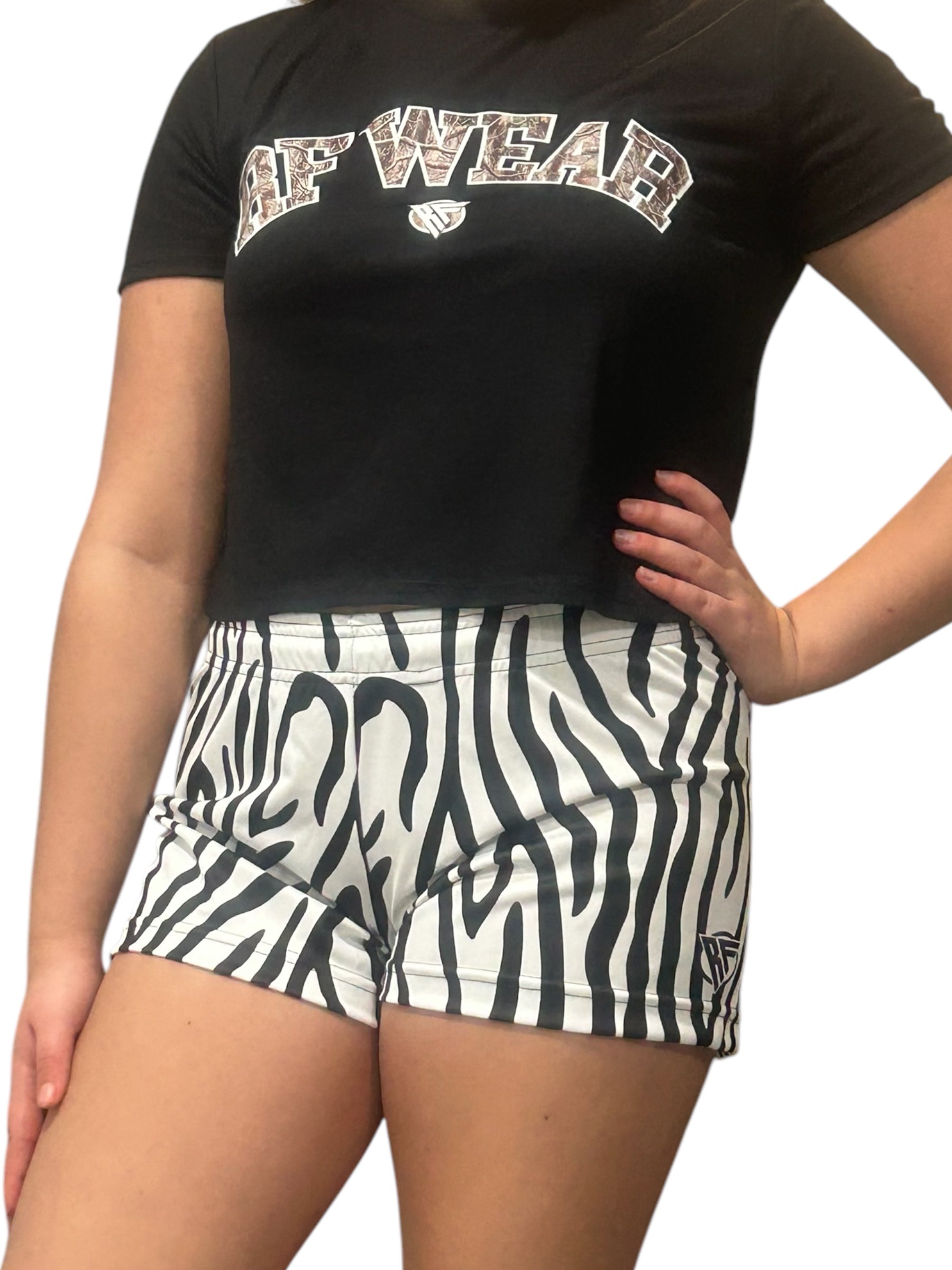 RF Women&#39;s Animal Print Shorts - Zebra - Black/White