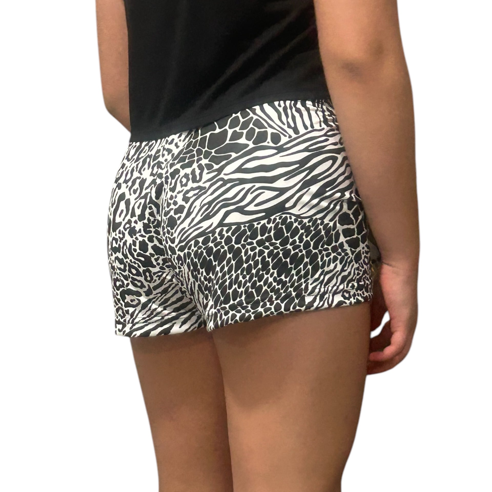 RF Women&#39;s Animal Print Shorts - Mash-up - Black/White