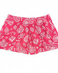 Women's Paisley Pocket Shorts - Fuchsia/White