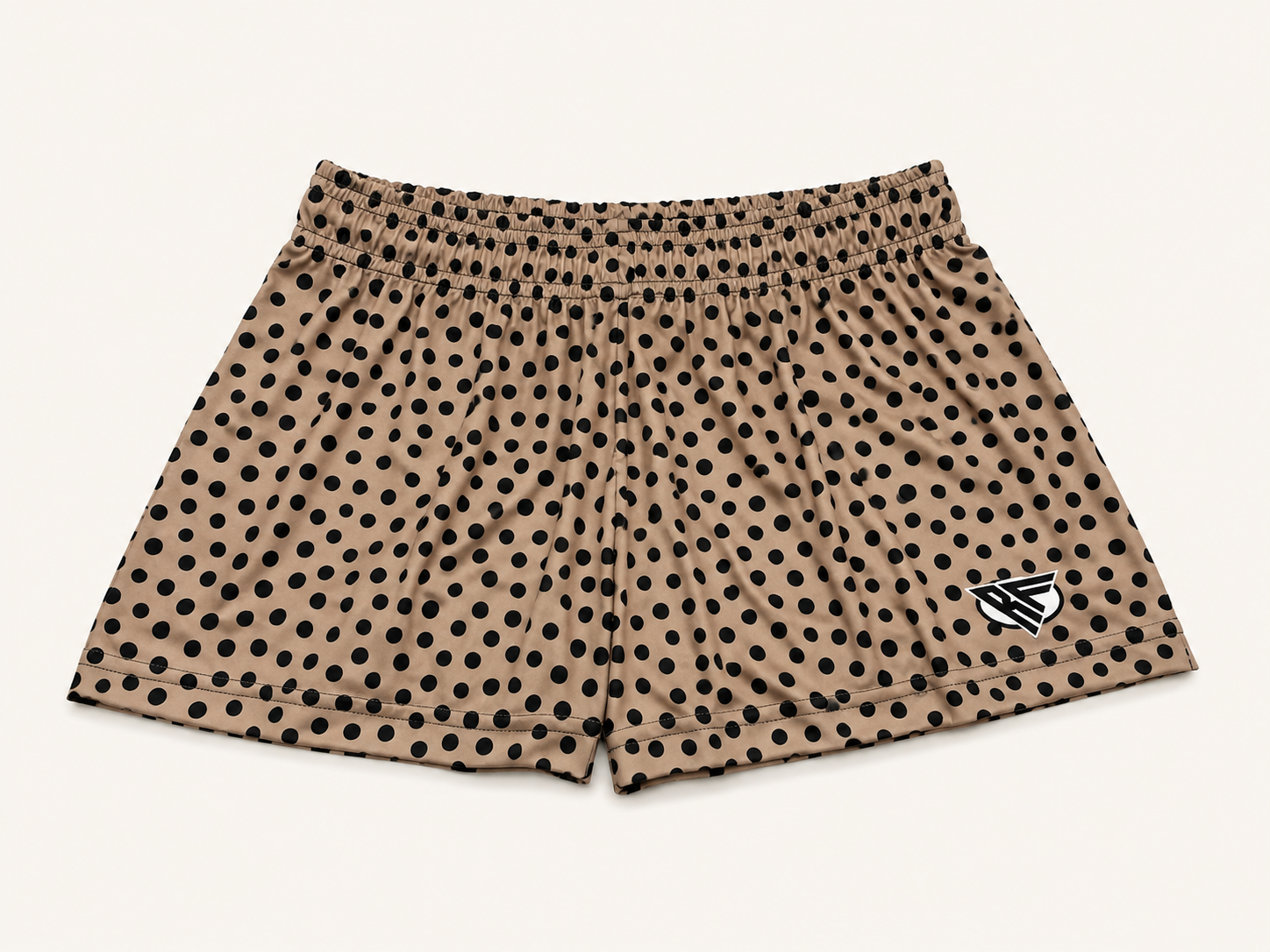 RF-Wear Women's Polka Dot Shorts - Tan/Black