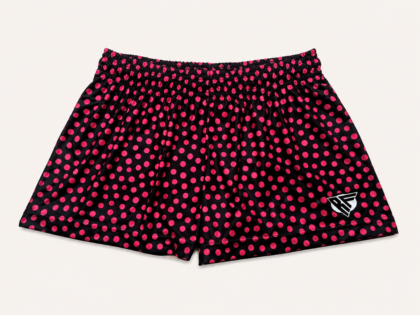 RF-Wear Women's Polka Dot Shorts - Black/Pink
