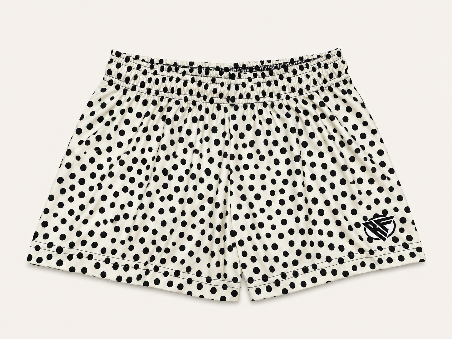 RF-Wear Women's Polka Dot Shorts - Cream/Black