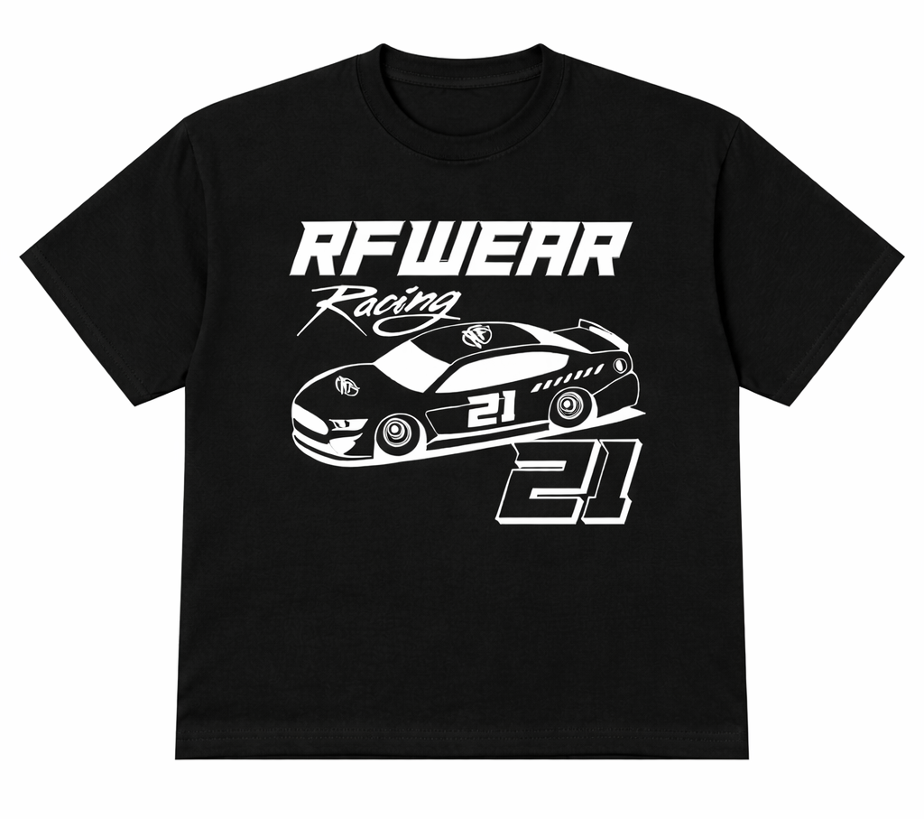 RF-Wear Racing Graphic on the Front T-Shirt in Black