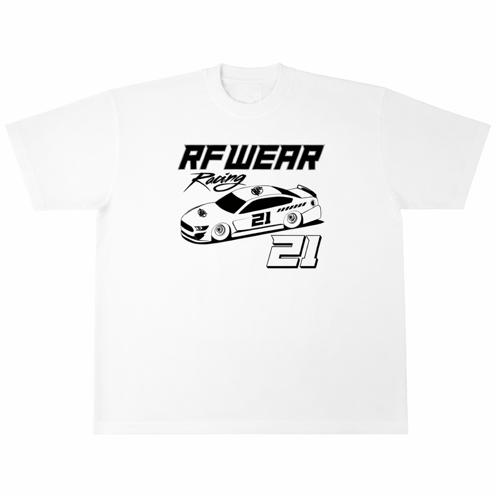 RF-Wear Racing Graphic on Front T-Shirt in White
