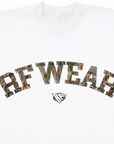 Close-up of RF-Wear Camo T-Shirt in White