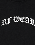 Close-up of RF-Wear Mini Print T-Shirt in Black