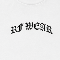 Close-up of RF-Wear Mini Print T-Shirt in White