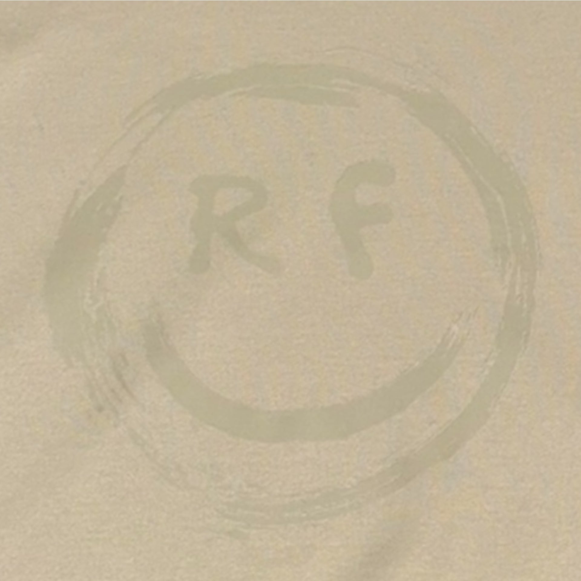 Close-up Graphic of RF-Wear Plaid Smile Hoodie in Sand