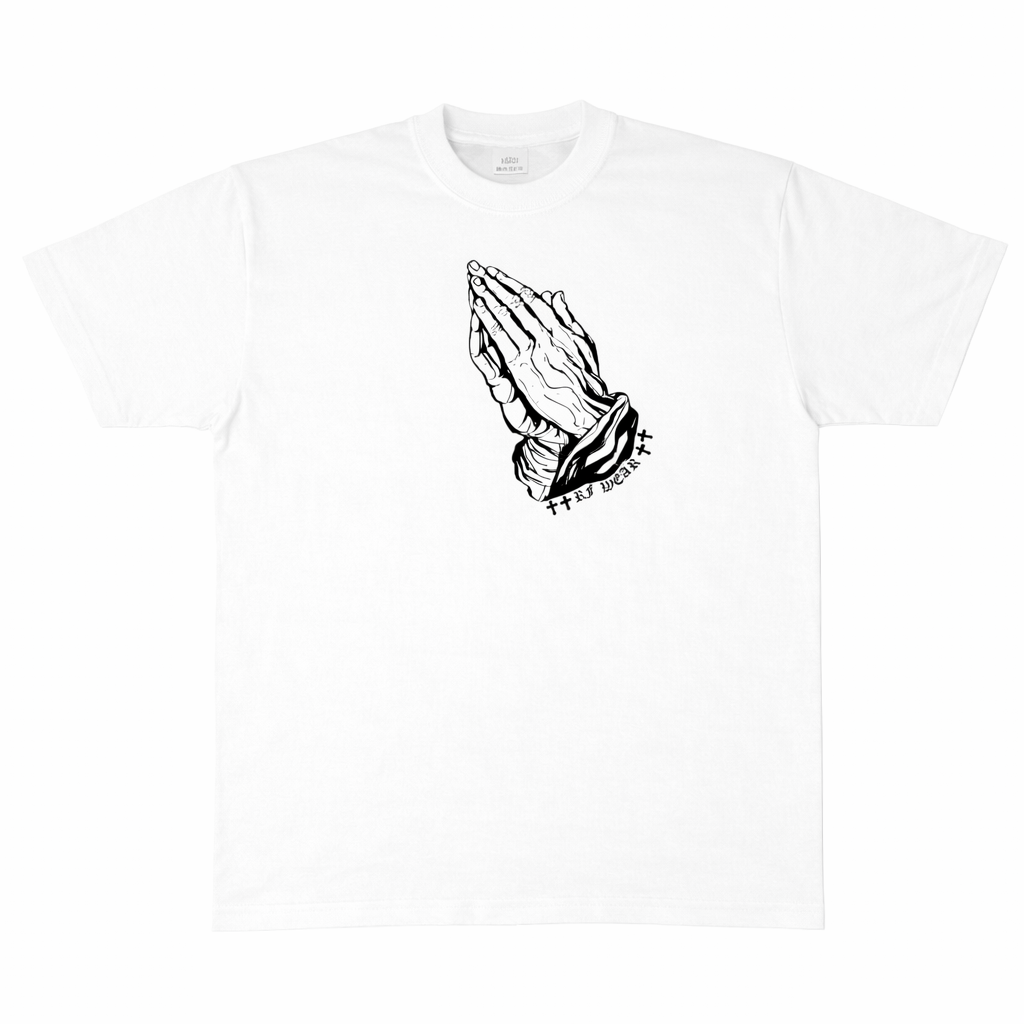 RF-Wear Praying Hands T-Shirt in White