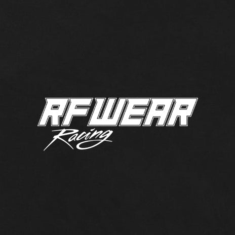 Close-up of RF-Wear Racing T-Shirt in Black - Front
