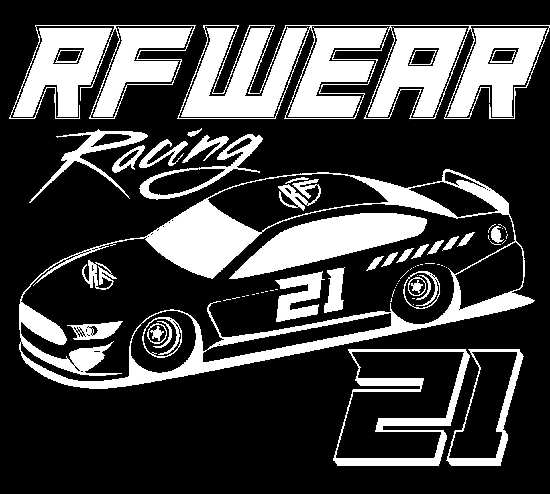Close-up of RF-Wear Racing T-Shirt in Black - Back