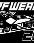 Close-up of RF-Wear Racing T-Shirt in Black - Back