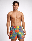 Man wearing RF-Wear Swim Trunks Hawaiian Watercolors