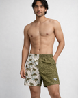 Man wearing RF-Wear Swim Trunks (Lined) Split Island Turtles
