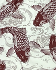 Close-up of RF-Wear Swim Trunks (Lined) Split Koi 