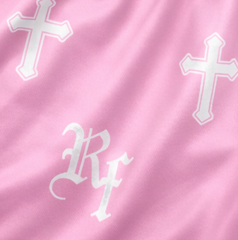 Close-up of RF-Wear Women's Cross Shorts in Pink