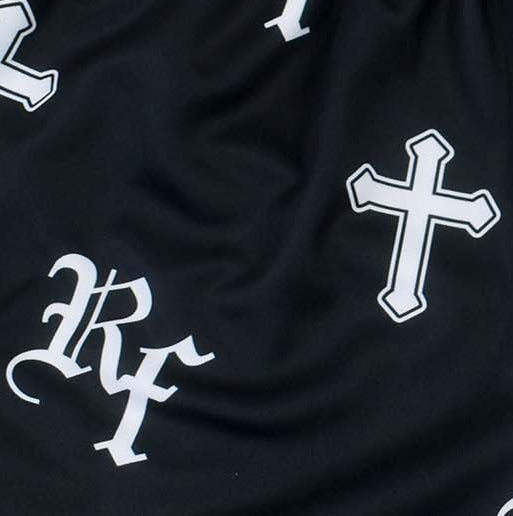 Close-up of RF-Wear Women's Cross Shorts in Black