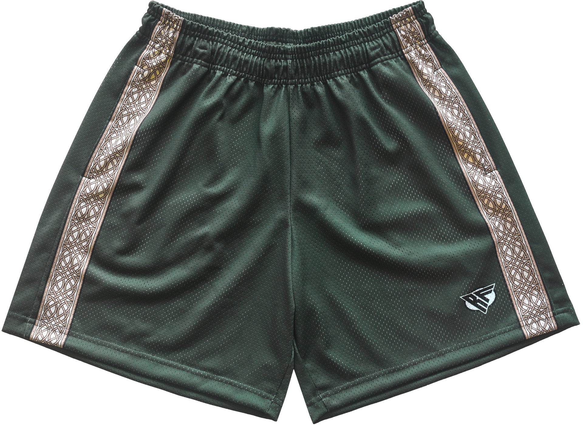 RF Wear Men's Mesh Celtic Cross Shorts - Pine-Green
