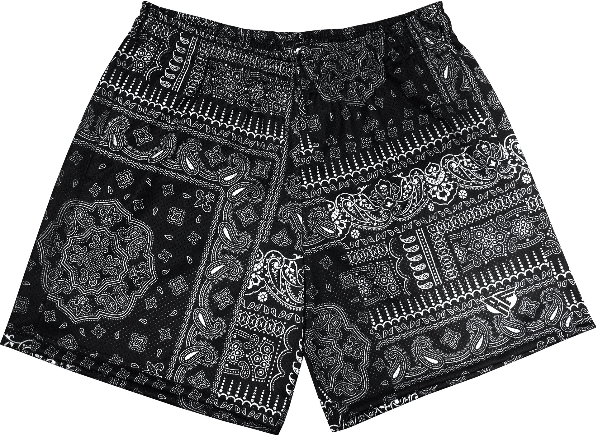 RF Wear Men&#39;s Mesh Mismatch Bandana Shorts - Black