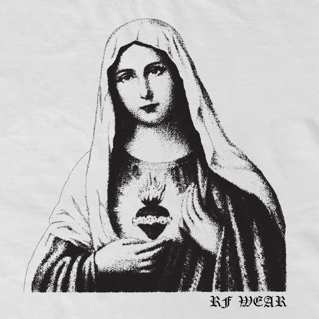 Close-up of RF-Wear Mary T-Shirt in White