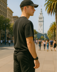 RF Wear Unisex Solid Color Short Sleeve T-Shirt - Pepper - Male Model Back View