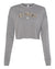 RF Wear Women's Cropped Fleece Lightweight Camo Crewneck - Grey