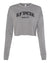 RF Wear Women's Cropped Fleece Lightweight Old English Crewneck - Grey
