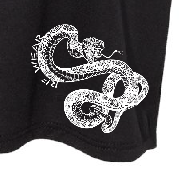 RF Wear Women's Cropped Flowy Snake T-Shirt - Black