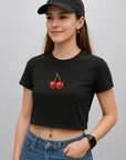 RF-Wear Women's Cropped Flowy Cherry T-Shirt